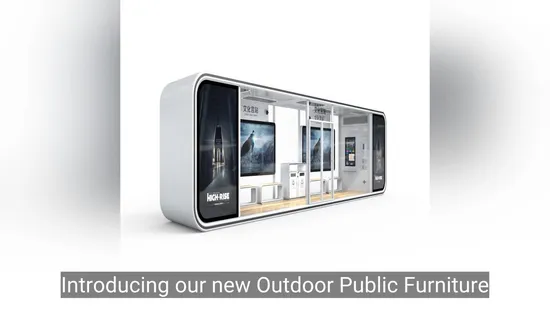 Outdoor Public Furniture Steel Metal Smart Waiting Shelter Advertising for Smart City 